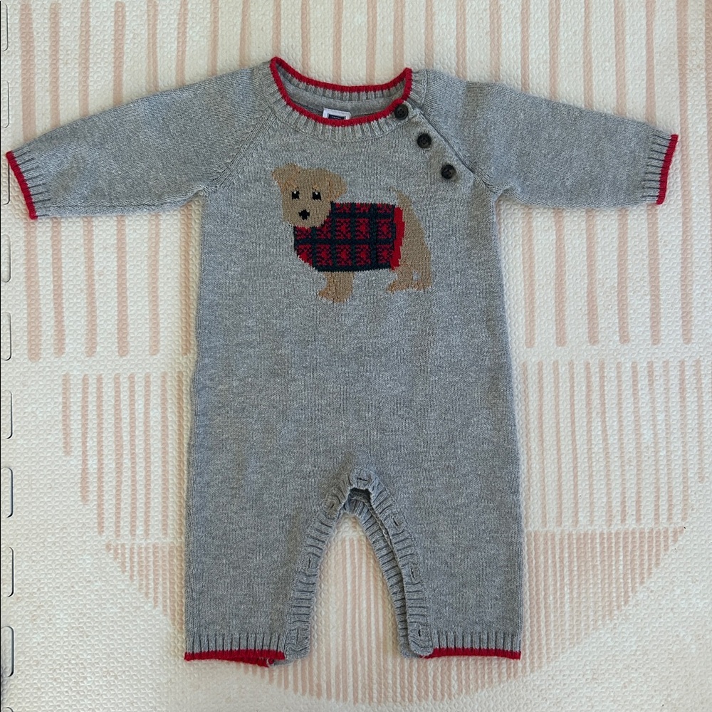 Janie and Jack Gray Sweater Jumpsuit